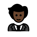 OpenMoji 13.1  🤵🏿  Person In Tuxedo: Dark Skin Tone Emoji