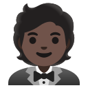 Google (Android 12L)  🤵🏿  Person In Tuxedo: Dark Skin Tone Emoji