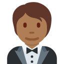 Twitter (Twemoji 14.0)  🤵🏾  Person In Tuxedo: Medium-dark Skin Tone Emoji