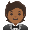Google (Android 12L)  🤵🏾  Person In Tuxedo: Medium-dark Skin Tone Emoji