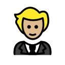 OpenMoji 13.1  🤵🏼  Person In Tuxedo: Medium-light Skin Tone Emoji