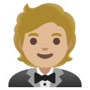 Google (Android 12L)  🤵🏼  Person In Tuxedo: Medium-light Skin Tone Emoji