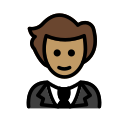 OpenMoji 13.1  🤵🏽  Person In Tuxedo: Medium Skin Tone Emoji
