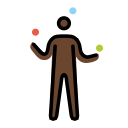 OpenMoji 13.1  🤹🏿  Person Juggling: Dark Skin Tone Emoji