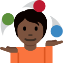 Twitter (Twemoji 14.0)  🤹🏿  Person Juggling: Dark Skin Tone Emoji