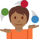 Twitter (Twemoji 14.0)  🤹🏾  Person Juggling: Medium-dark Skin Tone Emoji