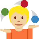 Twitter (Twemoji 14.0)  🤹🏼  Person Juggling: Medium-light Skin Tone Emoji