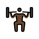 OpenMoji 13.1  🏋🏿  Person Lifting Weights: Dark Skin Tone Emoji