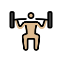 OpenMoji 13.1  🏋🏼  Person Lifting Weights: Medium-light Skin Tone Emoji