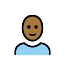 OpenMoji 13.1  🧑🏾‍🦲  Person: Medium-dark Skin Tone, Bald Emoji