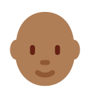 Twitter (Twemoji 14.0)  🧑🏾‍🦲  Person: Medium-dark Skin Tone, Bald Emoji