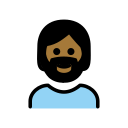 OpenMoji 13.1  🧔🏾  Person: Medium-dark Skin Tone, Beard Emoji
