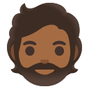 Google (Android 12L)  🧔🏾  Person: Medium-dark Skin Tone, Beard Emoji