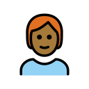 OpenMoji 13.1  🧑🏾‍🦰  Person: Medium-dark Skin Tone, Red Hair Emoji
