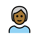 OpenMoji 13.1  🧑🏾‍🦳  Person: Medium-dark Skin Tone, White Hair Emoji
