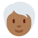 Twitter (Twemoji 14.0)  🧑🏾‍🦳  Person: Medium-dark Skin Tone, White Hair Emoji