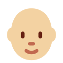 Twitter (Twemoji 14.0)  🧑🏼‍🦲  Person: Medium-light Skin Tone, Bald Emoji