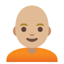 Google (Android 12L)  🧑🏼‍🦲  Person: Medium-light Skin Tone, Bald Emoji