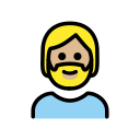 OpenMoji 13.1  🧔🏼  Person: Medium-light Skin Tone, Beard Emoji
