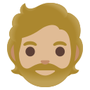 Google (Android 12L)  🧔🏼  Person: Medium-light Skin Tone, Beard Emoji