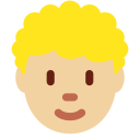 Twitter (Twemoji 14.0)  🧑🏼‍🦱  Person: Medium-light Skin Tone, Curly Hair Emoji