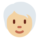 Twitter (Twemoji 14.0)  🧑🏼‍🦳  Person: Medium-light Skin Tone, White Hair Emoji