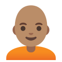 Google (Android 12L)  🧑🏽‍🦲  Person: Medium Skin Tone, Bald Emoji