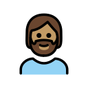 OpenMoji 13.1  🧔🏽  Person: Medium Skin Tone, Beard Emoji