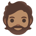 Google (Android 12L)  🧔🏽  Person: Medium Skin Tone, Beard Emoji