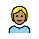 OpenMoji 13.1  👱🏽  Person: Medium Skin Tone, Blond Hair Emoji