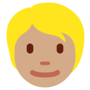 Twitter (Twemoji 14.0)  👱🏽  Person: Medium Skin Tone, Blond Hair Emoji