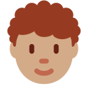 Twitter (Twemoji 14.0)  🧑🏽‍🦱  Person: Medium Skin Tone, Curly Hair Emoji