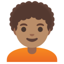 Google (Android 12L)  🧑🏽‍🦱  Person: Medium Skin Tone, Curly Hair Emoji