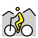OpenMoji 13.1  🚵  Person Mountain Biking Emoji