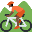 Twitter (Twemoji 14.0)  🚵🏿  Person Mountain Biking: Dark Skin Tone Emoji