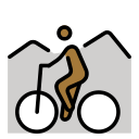 OpenMoji 13.1  🚵🏾  Person Mountain Biking: Medium-dark Skin Tone Emoji