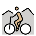 OpenMoji 13.1  🚵🏼  Person Mountain Biking: Medium-light Skin Tone Emoji