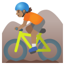 Google (Android 12L)  🚵🏽  Person Mountain Biking: Medium Skin Tone Emoji