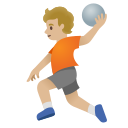 Google (Android 12L)  🤾🏼  Person Playing Handball: Medium-light Skin Tone Emoji