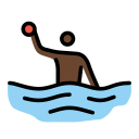 OpenMoji 13.1  🤽🏿  Person Playing Water Polo: Dark Skin Tone Emoji