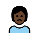 OpenMoji 13.1  🙎🏿  Person Pouting: Dark Skin Tone Emoji