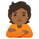 Google (Android 12L)  🙎🏾  Person Pouting: Medium-dark Skin Tone Emoji