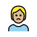 OpenMoji 13.1  🙎🏼  Person Pouting: Medium-light Skin Tone Emoji