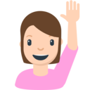 Mozilla (FxEmojis v1.7.9)  🙋  Person Raising Hand Emoji