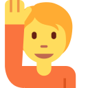 Twitter (Twemoji 14.0)  🙋  Person Raising Hand Emoji