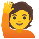 Google (Android 12L)  🙋  Person Raising Hand Emoji