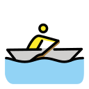 OpenMoji 13.1  🚣  Person Rowing Boat Emoji