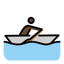 OpenMoji 13.1  🚣🏿  Person Rowing Boat: Dark Skin Tone Emoji