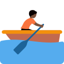 Twitter (Twemoji 14.0)  🚣🏿  Person Rowing Boat: Dark Skin Tone Emoji