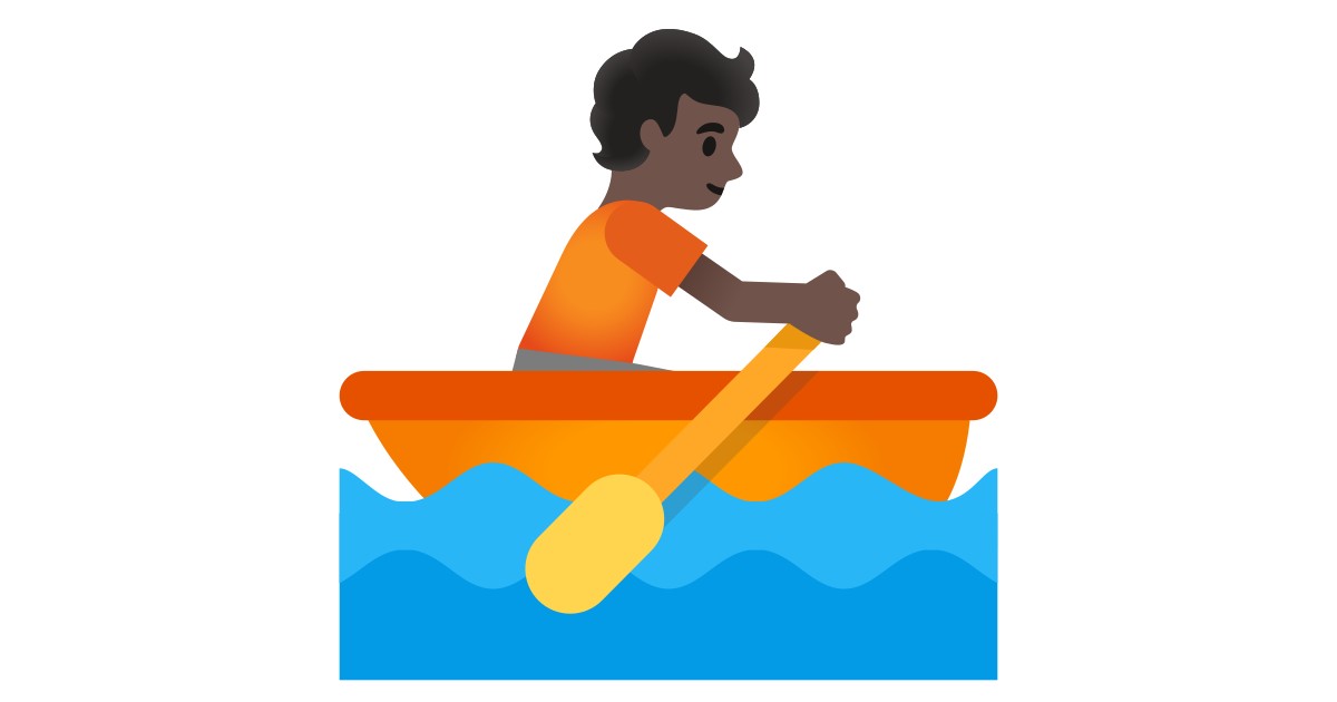 🚣🏿  Person Rowing Boat: Dark Skin Tone